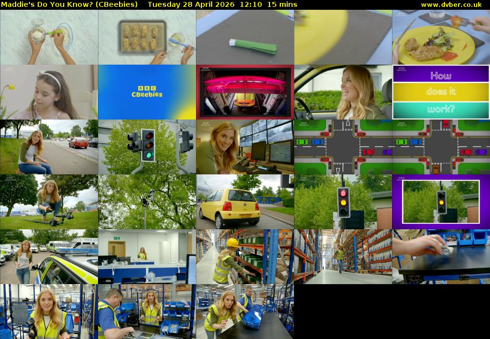 Maddie's Do You Know? (CBeebies) Tuesday 28 April 2026 12:10 - 12:25