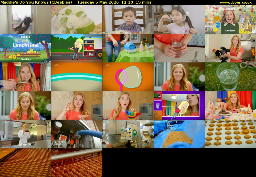 Maddie's Do You Know? (CBeebies) Tuesday 5 May 2026 12:10 - 12:25