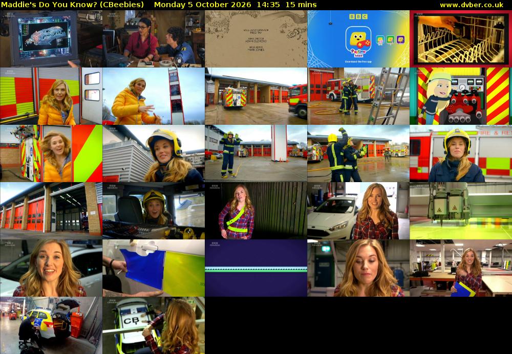 Maddie's Do You Know? (CBeebies) Monday 5 October 2026 14:35 - 14:50