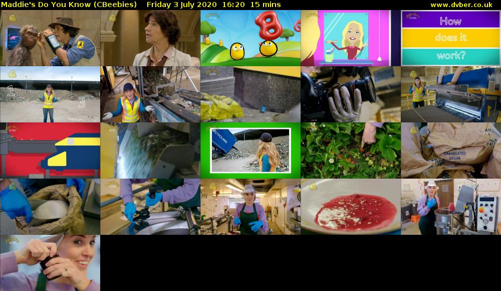 Maddie's Do You Know (CBeebies) Friday 3 July 2020 16:20 - 16:35
