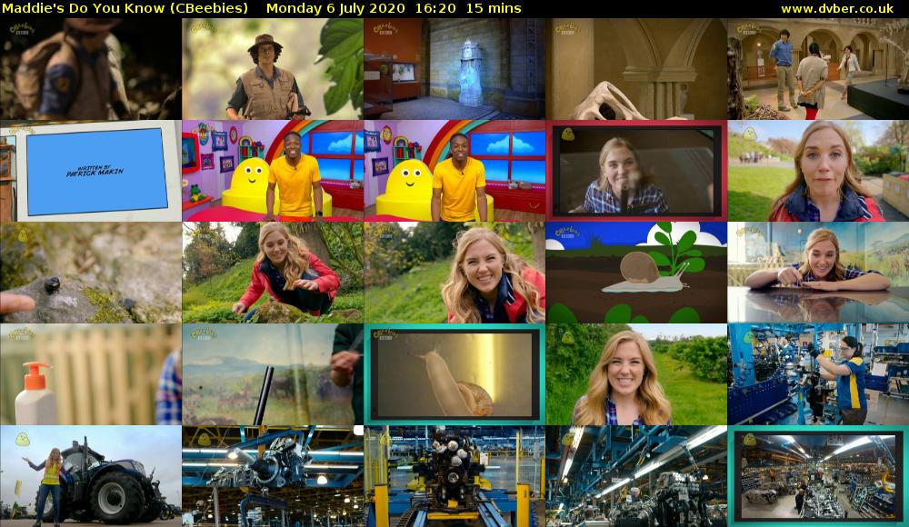 Maddie's Do You Know (CBeebies) Monday 6 July 2020 16:20 - 16:35
