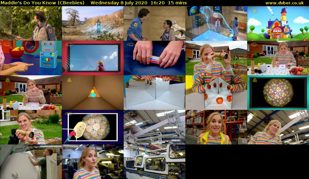 Maddie's Do You Know (CBeebies) Wednesday 8 July 2020 16:20 - 16:35