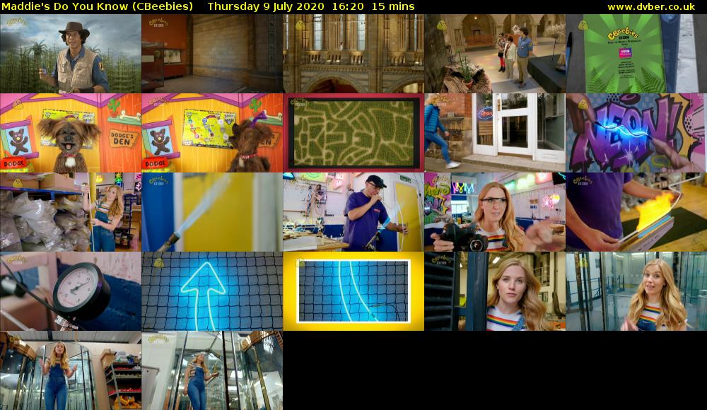 Maddie's Do You Know (CBeebies) Thursday 9 July 2020 16:20 - 16:35