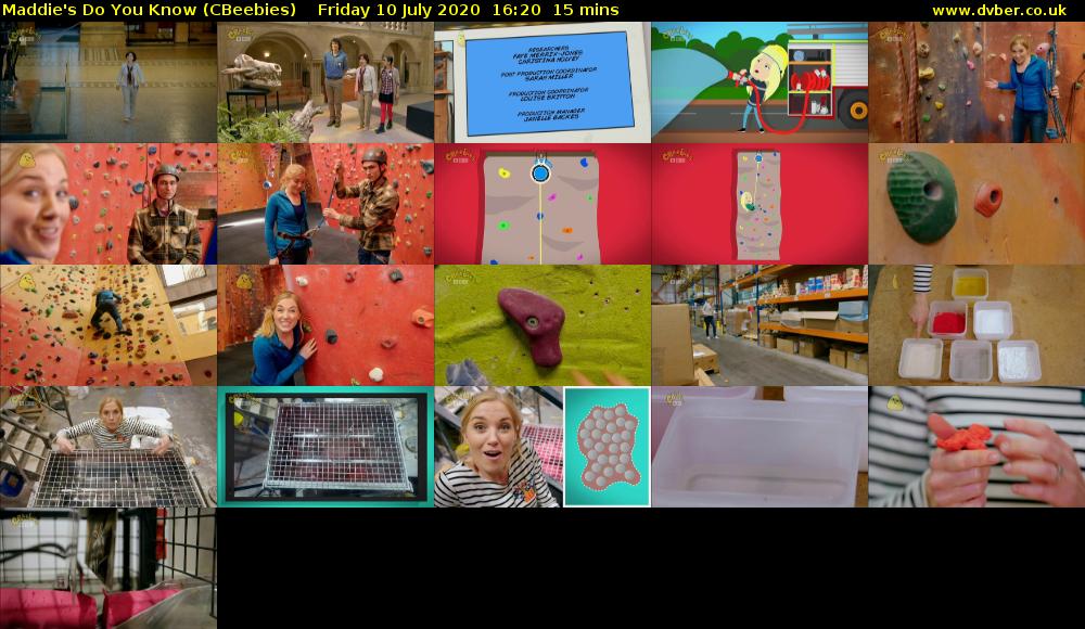 Maddie's Do You Know (CBeebies) Friday 10 July 2020 16:20 - 16:35