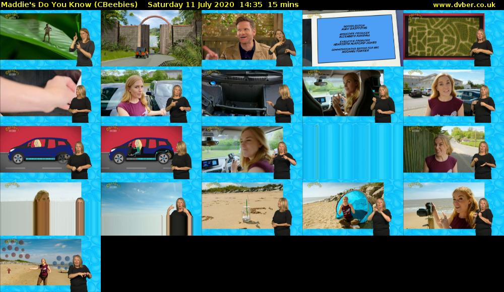 Maddie's Do You Know (CBeebies) Saturday 11 July 2020 14:35 - 14:50