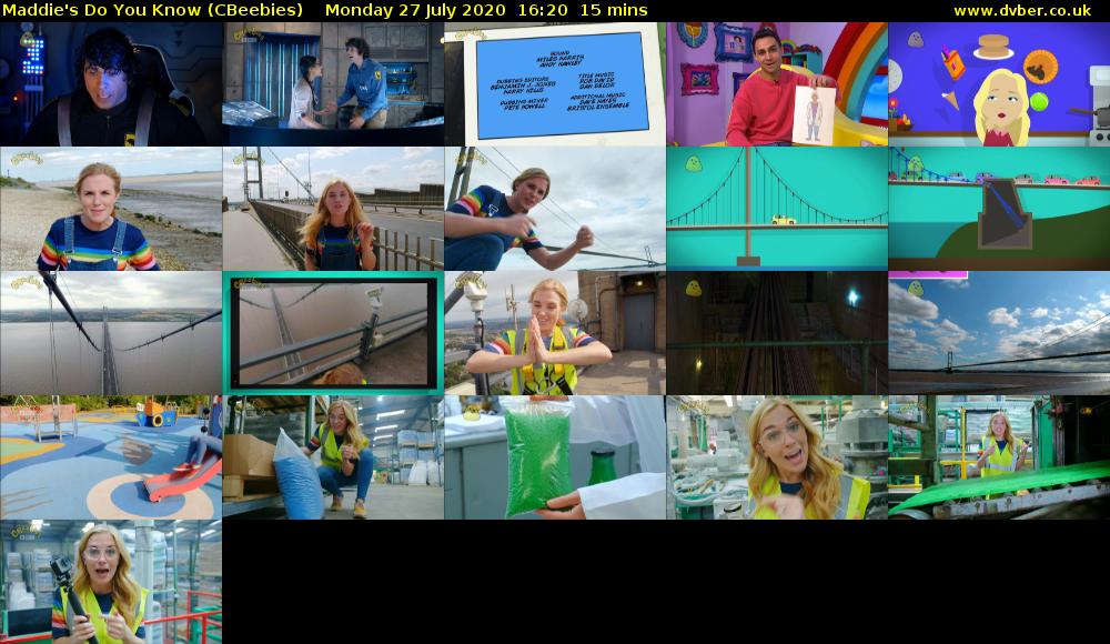 Maddie's Do You Know (CBeebies) Monday 27 July 2020 16:20 - 16:35