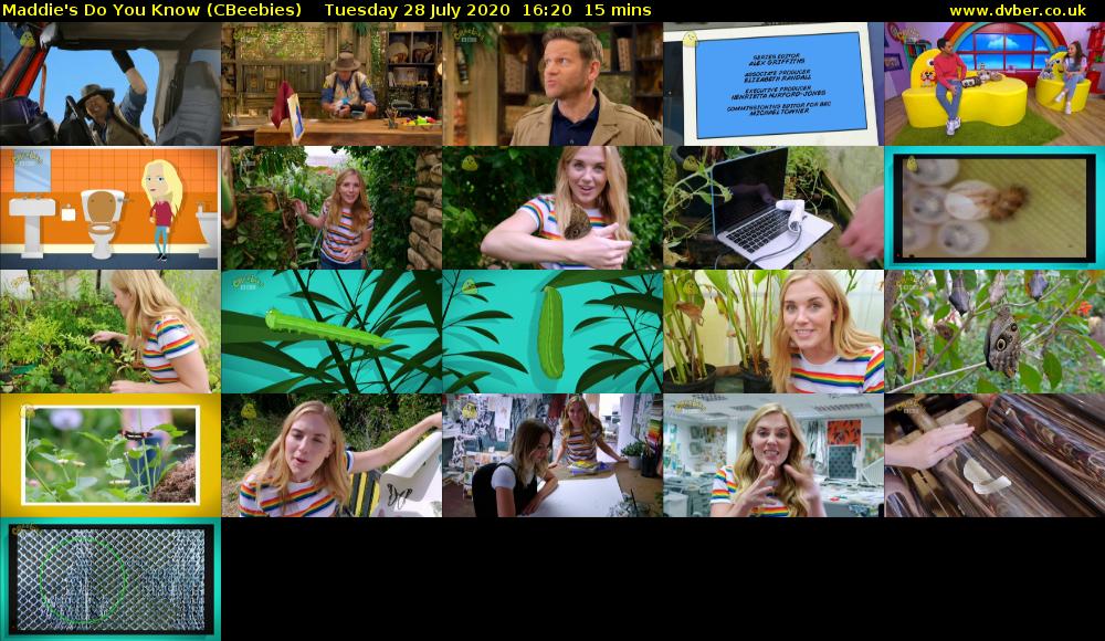 Maddie's Do You Know (CBeebies) Tuesday 28 July 2020 16:20 - 16:35