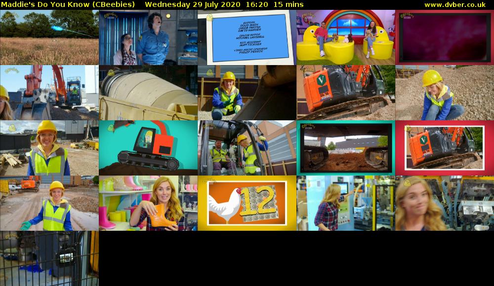 Maddie's Do You Know (CBeebies) Wednesday 29 July 2020 16:20 - 16:35