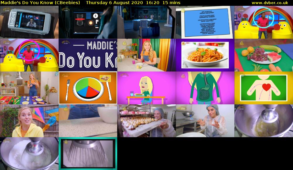 Maddie's Do You Know (CBeebies) Thursday 6 August 2020 16:20 - 16:35