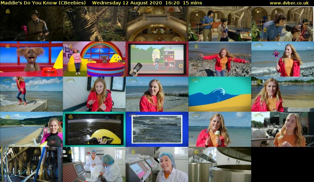 Maddie's Do You Know (CBeebies) Wednesday 12 August 2020 16:20 - 16:35