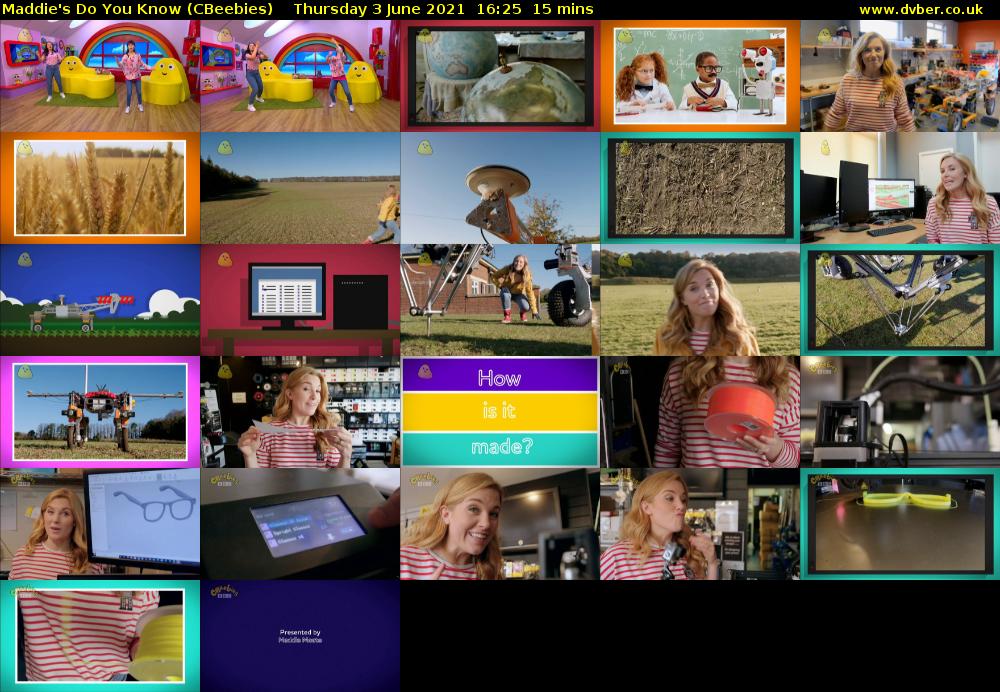 Maddie's Do You Know (CBeebies) Thursday 3 June 2021 16:25 - 16:40
