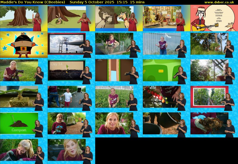Maddie's Do You Know (CBeebies) Sunday 5 October 2025 15:15 - 15:30