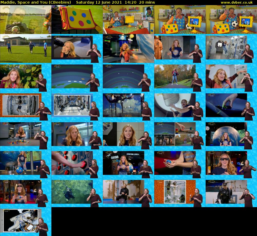 Maddie, Space and You (CBeebies) Saturday 12 June 2021 14:20 - 14:40
