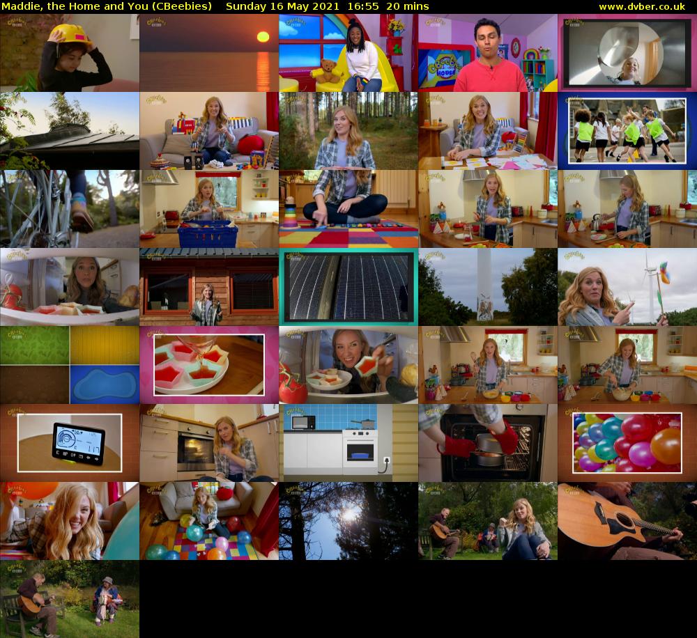 Maddie, the Home and You (CBeebies) Sunday 16 May 2021 16:55 - 17:15