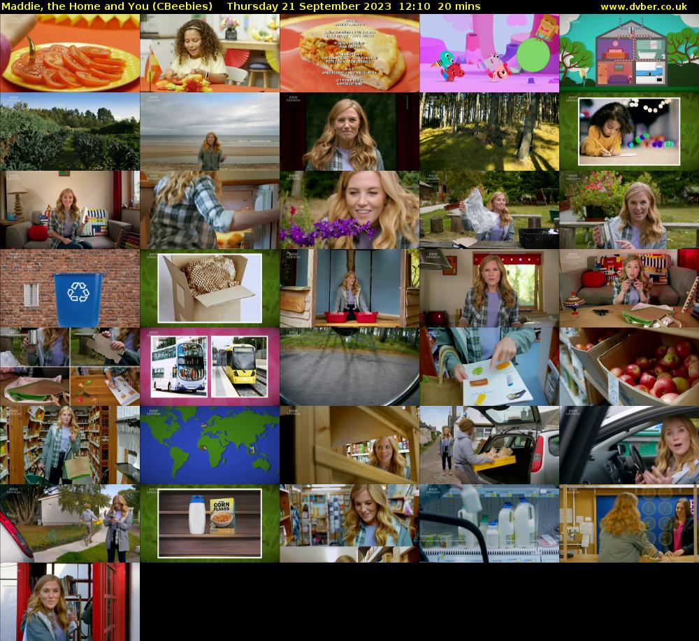 Maddie, the Home and You (CBeebies) Thursday 21 September 2023 12:10 - 12:30