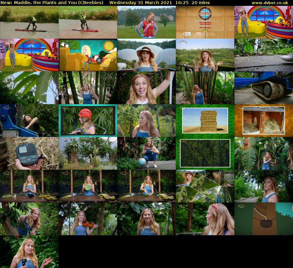 Maddie, the Plants and You (CBeebies) Wednesday 31 March 2021 16:25 - 16:45
