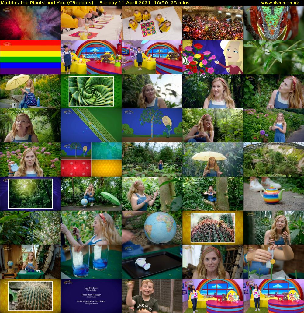 Maddie, the Plants and You (CBeebies) Sunday 11 April 2021 16:50 - 17:15
