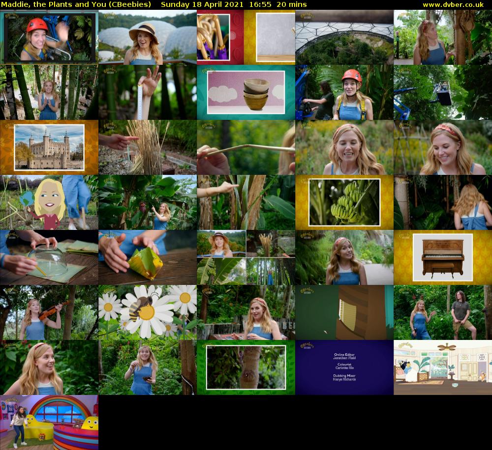 Maddie, the Plants and You (CBeebies) Sunday 18 April 2021 16:55 - 17:15