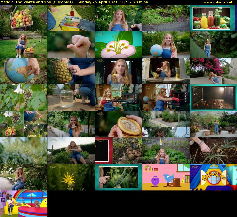 Maddie, the Plants and You (CBeebies) Sunday 25 April 2021 16:55 - 17:15