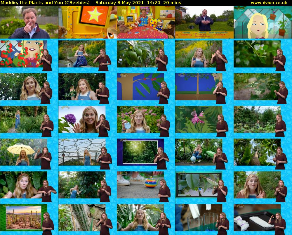 Maddie, the Plants and You (CBeebies) Saturday 8 May 2021 14:20 - 14:40