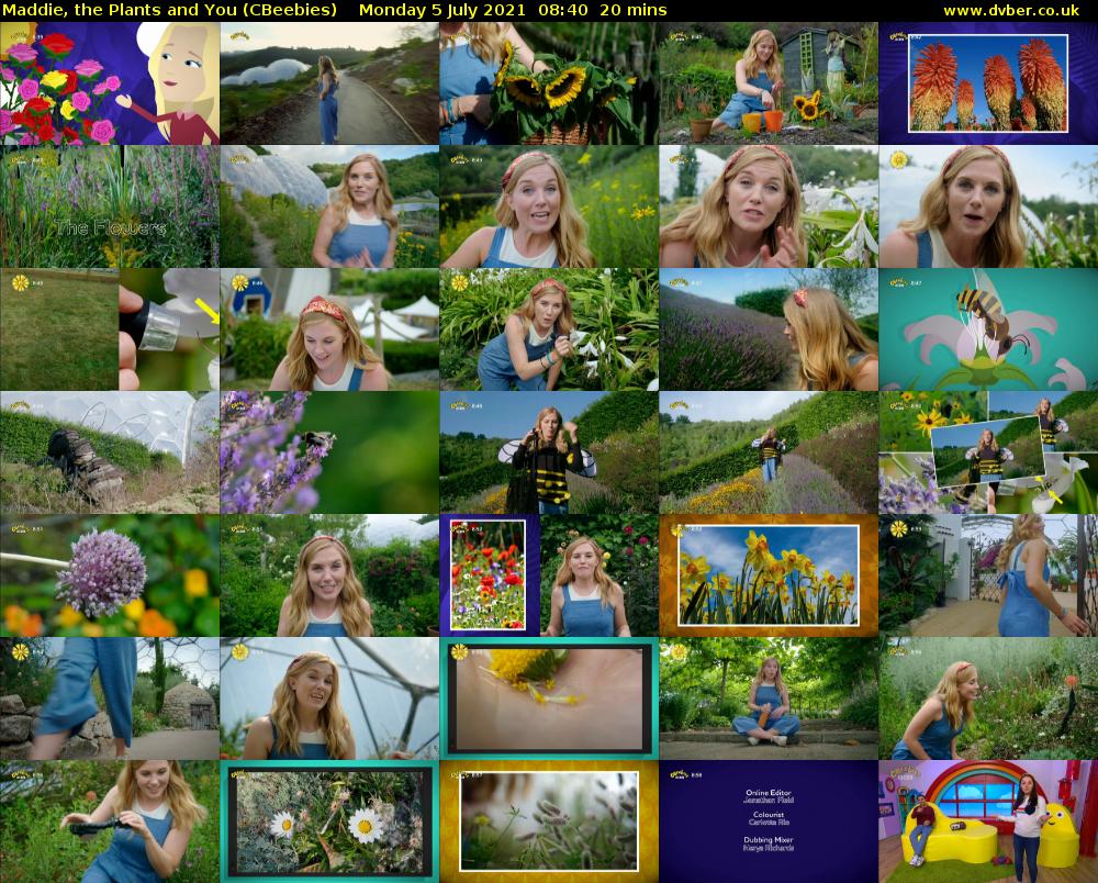 Maddie, the Plants and You (CBeebies) Monday 5 July 2021 08:40 - 09:00