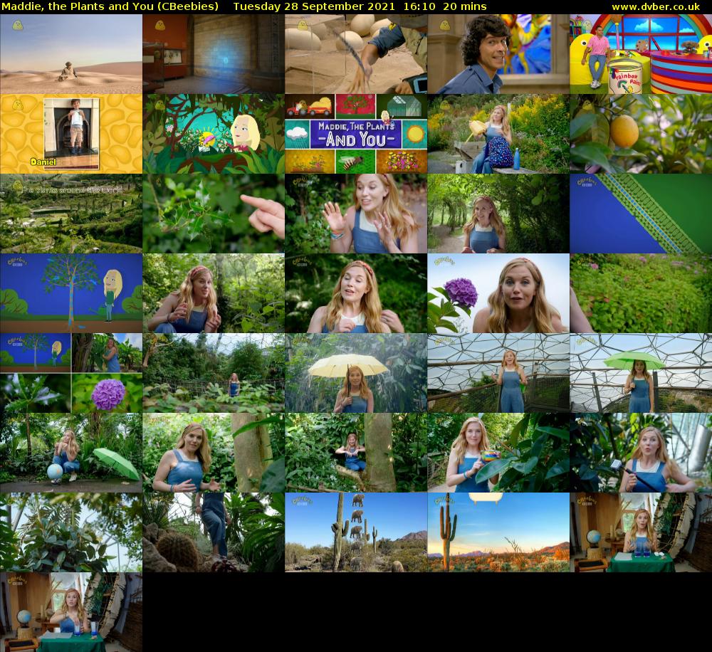 Maddie, the Plants and You (CBeebies) Tuesday 28 September 2021 16:10 - 16:30