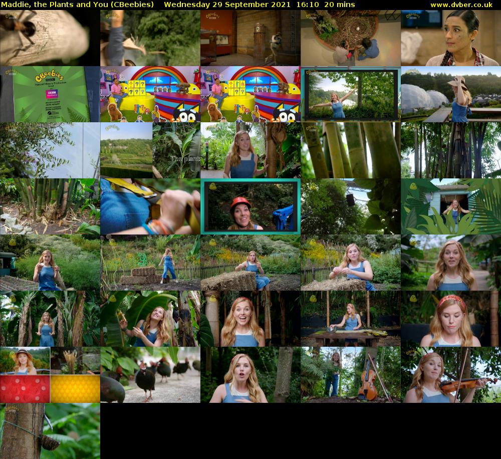 Maddie, the Plants and You (CBeebies) Wednesday 29 September 2021 16:10 - 16:30
