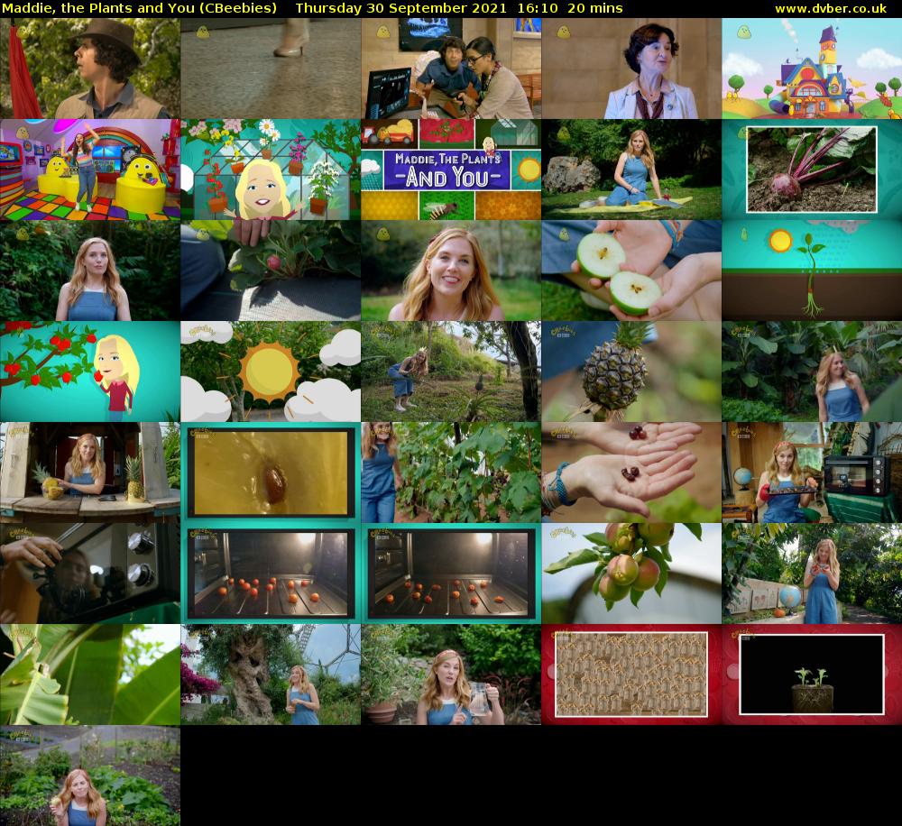 Maddie, the Plants and You (CBeebies) Thursday 30 September 2021 16:10 - 16:30