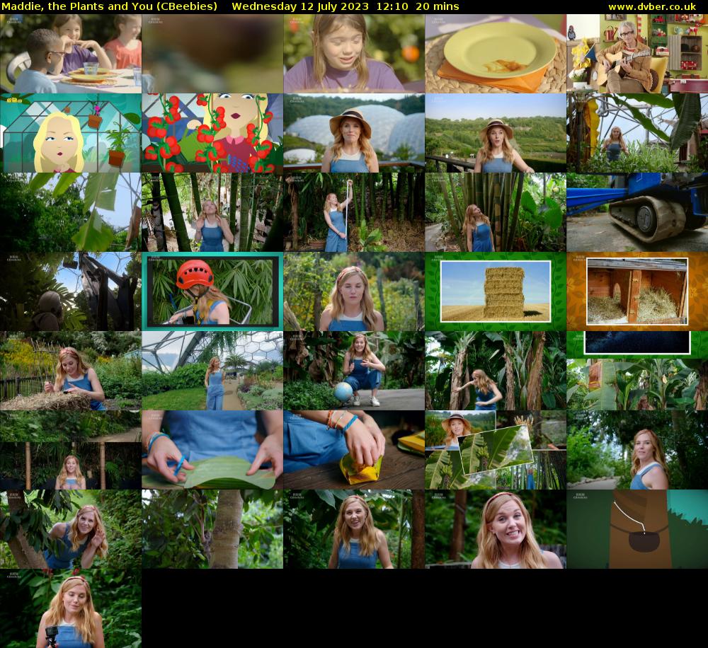 Maddie, the Plants and You (CBeebies) Wednesday 12 July 2023 12:10 - 12:30