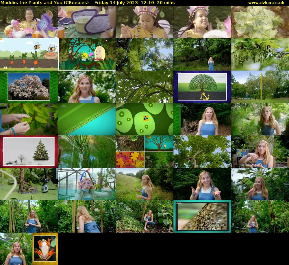 Maddie, the Plants and You (CBeebies) Friday 14 July 2023 12:10 - 12:30