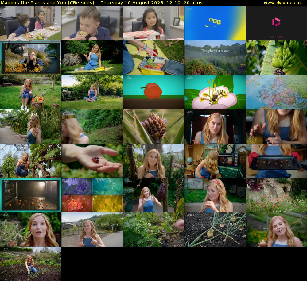 Maddie, the Plants and You (CBeebies) Thursday 10 August 2023 12:10 - 12:30