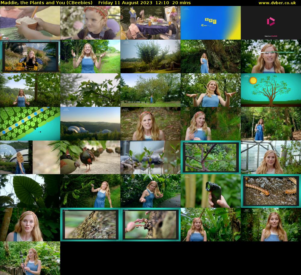 Maddie, the Plants and You (CBeebies) Friday 11 August 2023 12:10 - 12:30