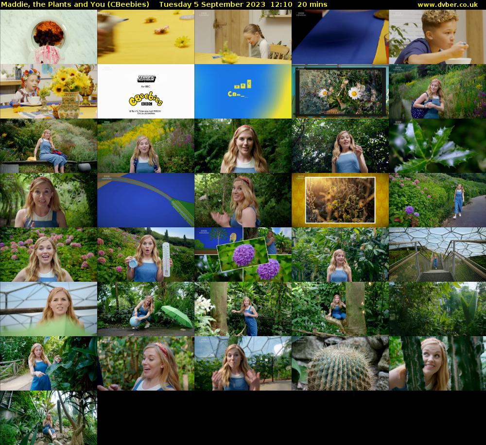 Maddie, the Plants and You (CBeebies) Tuesday 5 September 2023 12:10 - 12:30