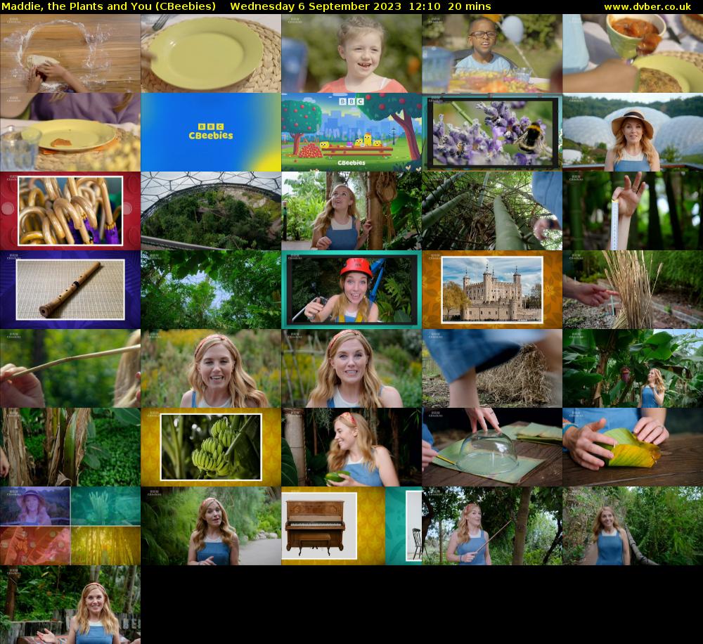 Maddie, the Plants and You (CBeebies) Wednesday 6 September 2023 12:10 - 12:30