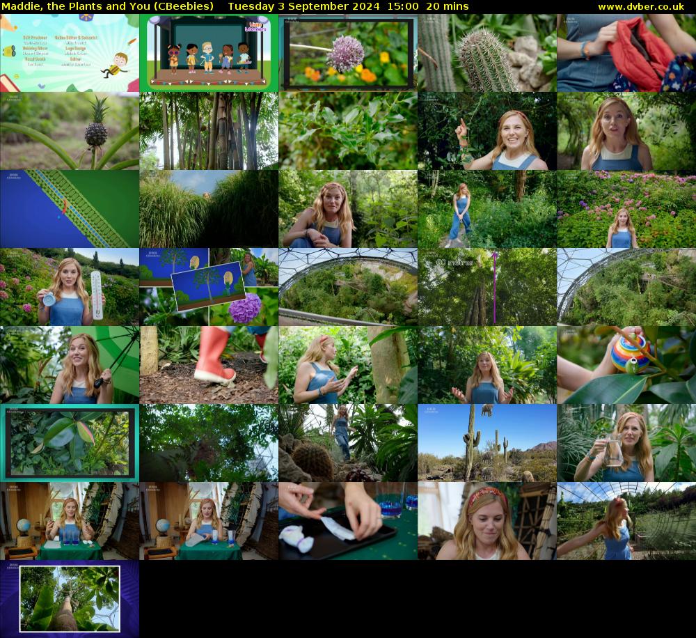 Maddie, the Plants and You (CBeebies) Tuesday 3 September 2024 15:00 - 15:20