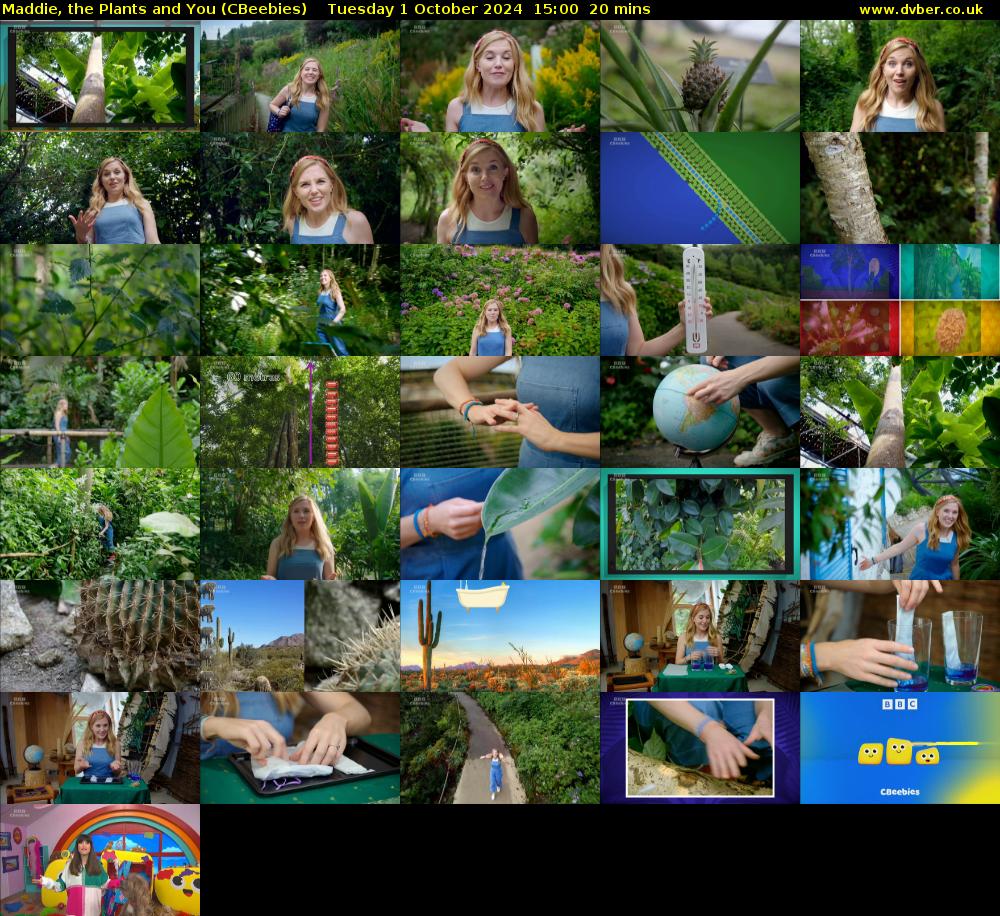Maddie, the Plants and You (CBeebies) Tuesday 1 October 2024 15:00 - 15:20