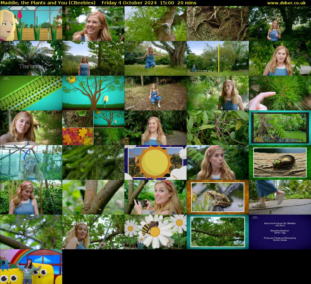 Maddie, the Plants and You (CBeebies) Friday 4 October 2024 15:00 - 15:20