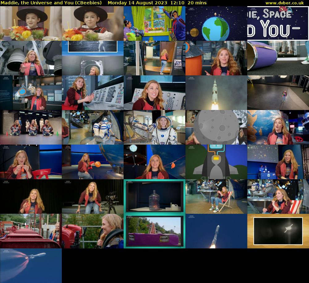 Maddie, the Universe and You (CBeebies) Monday 14 August 2023 12:10 - 12:30