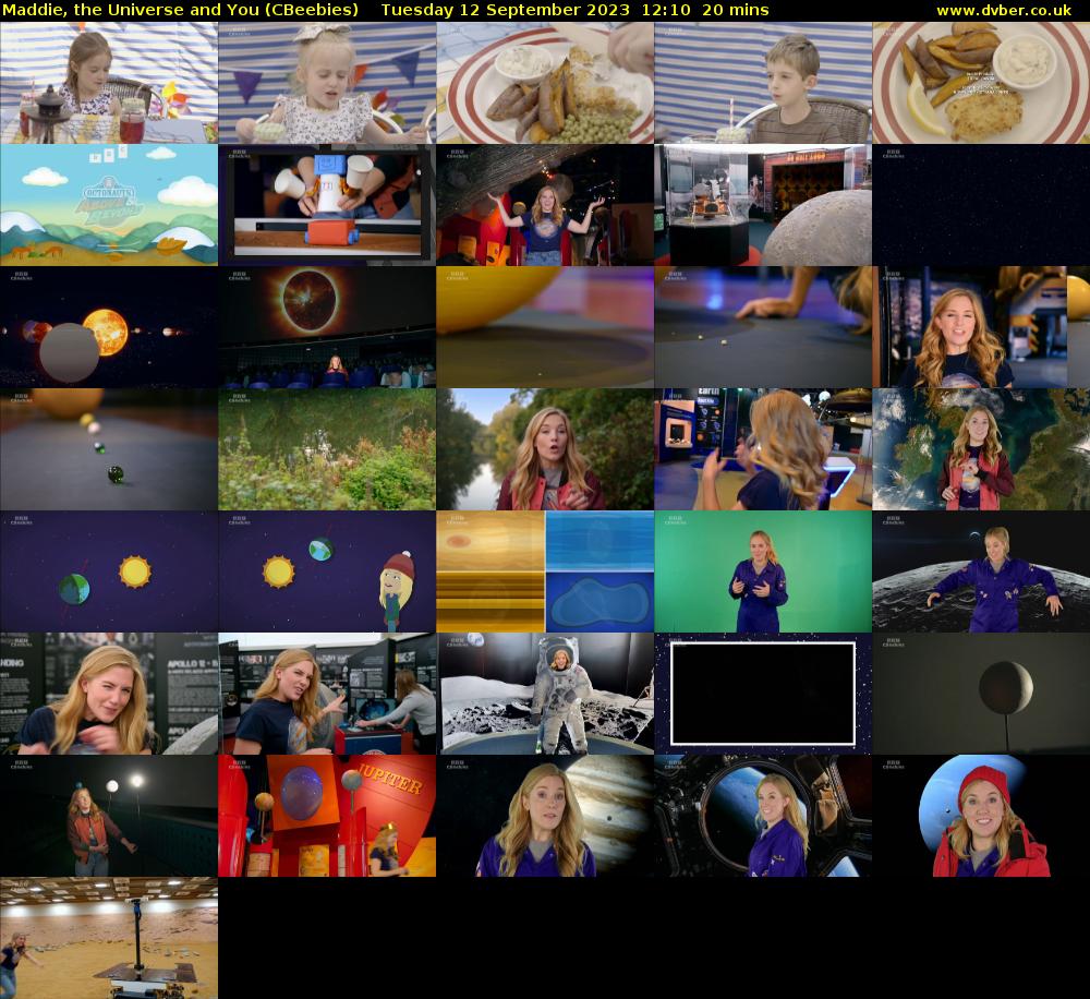 Maddie, the Universe and You (CBeebies) Tuesday 12 September 2023 12:10 - 12:30