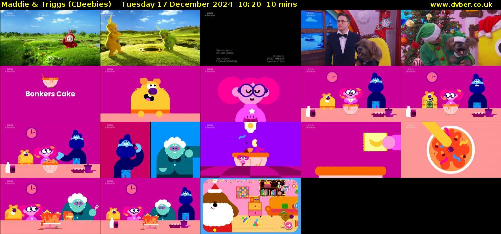 Maddie & Triggs (CBeebies) Tuesday 17 December 2024 10:20 - 10:30