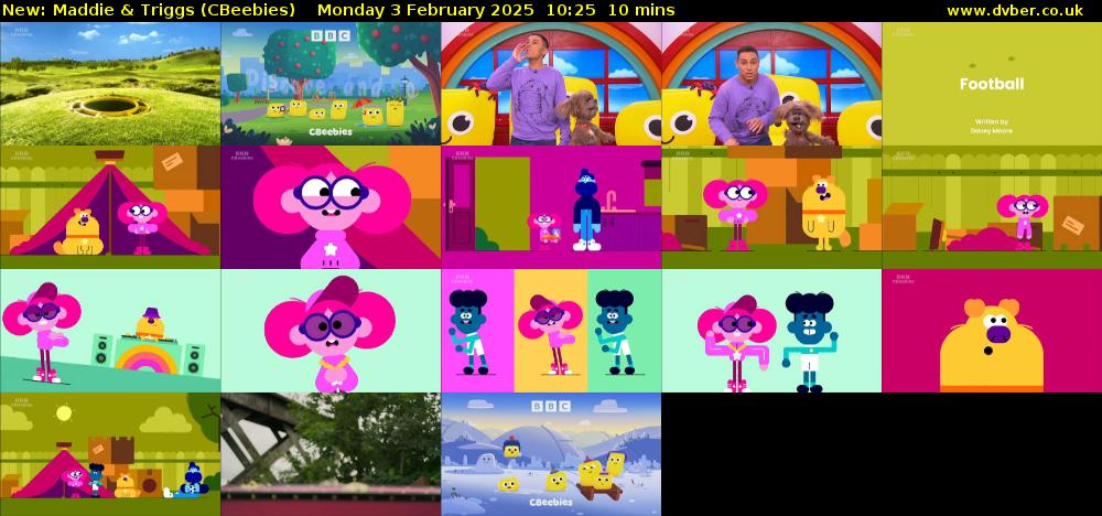 Maddie & Triggs (CBeebies) Monday 3 February 2025 10:25 - 10:35