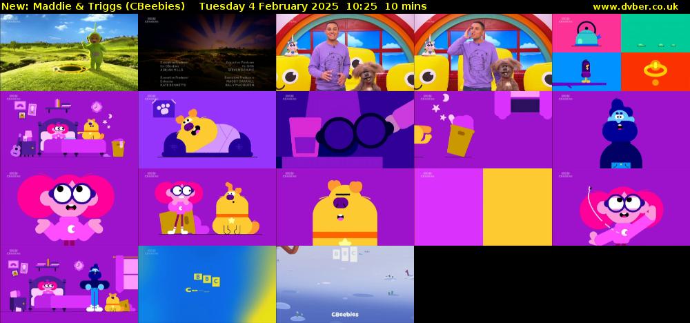 Maddie & Triggs (CBeebies) Tuesday 4 February 2025 10:25 - 10:35