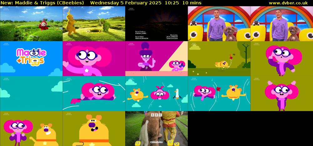 Maddie & Triggs (CBeebies) Wednesday 5 February 2025 10:25 - 10:35