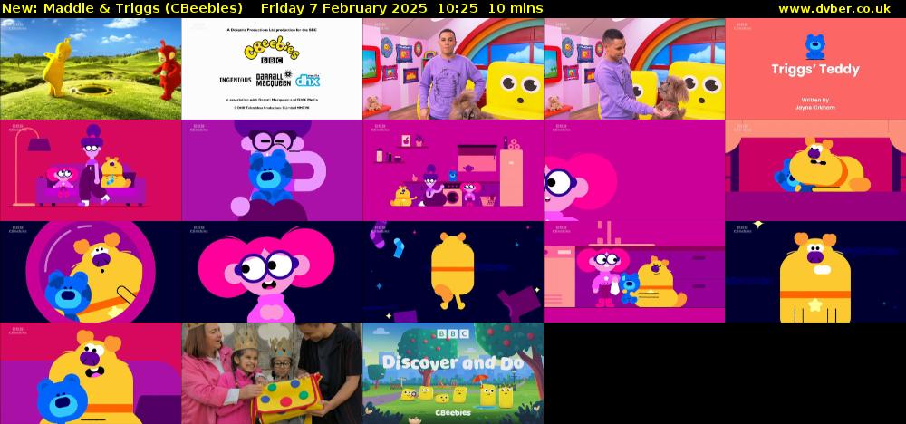 Maddie & Triggs (CBeebies) Friday 7 February 2025 10:25 - 10:35