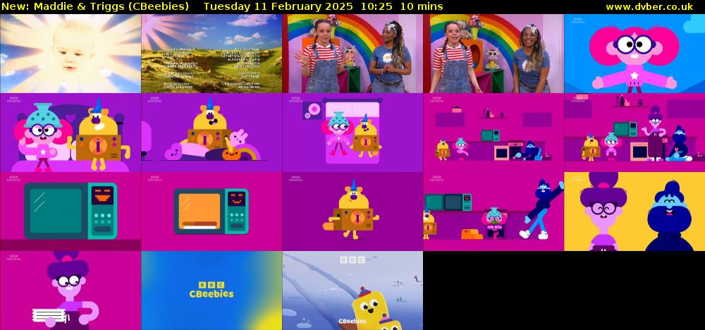 Maddie & Triggs (CBeebies) Tuesday 11 February 2025 10:25 - 10:35