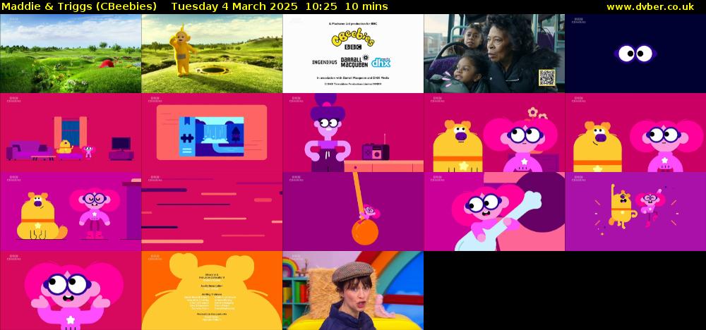 Maddie & Triggs (CBeebies) Tuesday 4 March 2025 10:25 - 10:35