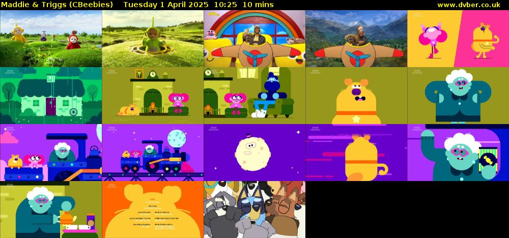 Maddie & Triggs (CBeebies) Tuesday 1 April 2025 10:25 - 10:35