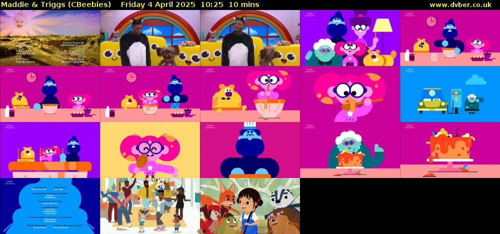 Maddie & Triggs (CBeebies) Friday 4 April 2025 10:25 - 10:35