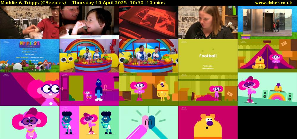 Maddie & Triggs (CBeebies) Thursday 10 April 2025 10:50 - 11:00
