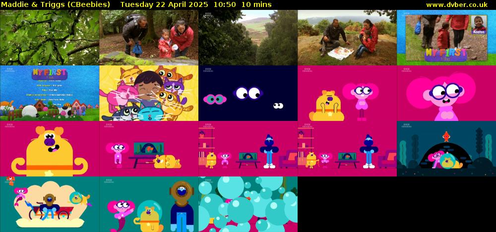 Maddie & Triggs (CBeebies) Tuesday 22 April 2025 10:50 - 11:00